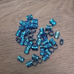 Bag of Metallic Blue Hair Clips